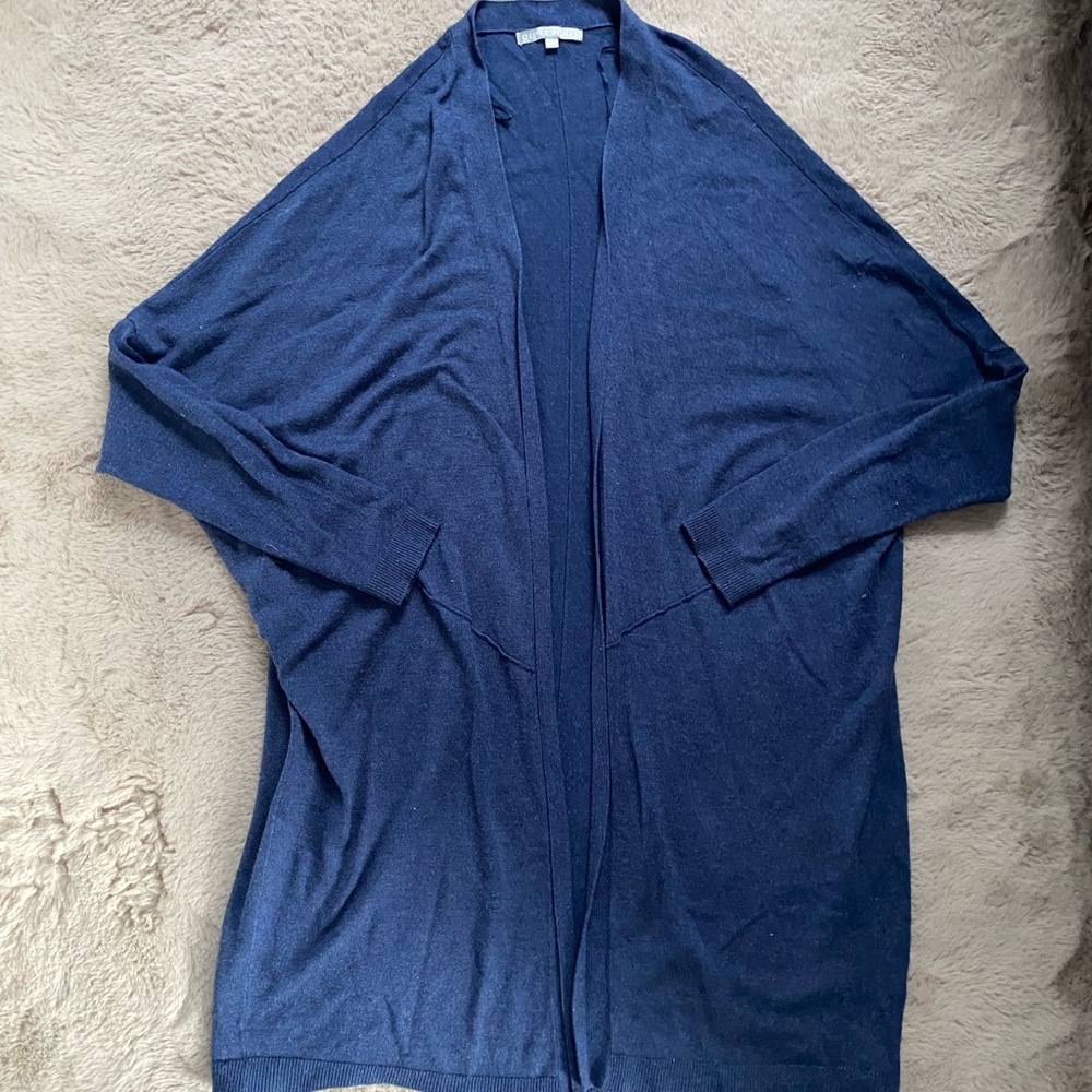 Oliver Bonas Open Batwing Cardigan Dark Blue UK Size 10 US Size 6 3/4 Sleeve